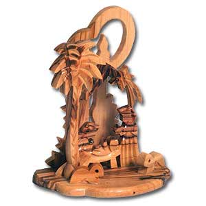 Olive Wood Christmas Nativity Scene, Medium Christmas Ornaments