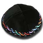 Black Velvet Kippah with Decoration