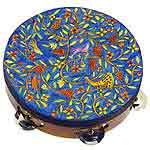 Birds and Flowers Tambourine by Israeli artist Yair Emanuel