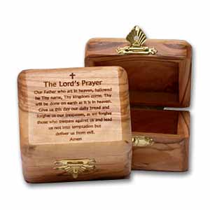 The Lord's Prayer Olive Wood Box