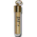 Mezuzah Pendant. Glass with Metal Top.