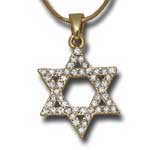 Star of David Pendant. Rhodium.