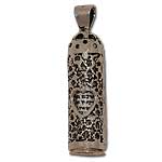 Silver Mezuzah Pendant. Heart.
