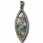 Grafted In Roman Glass Pendant. Mandorla-Shaped. 