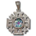 Roman Glass Pendant. Jerusalem Cross.
