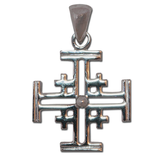 white gold 14k white gold jerusalem cross pendant item pn221