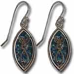 Messianic Roman Glass and Sterling Silver Earrings. Grafted In.