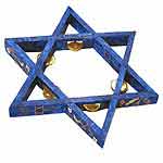 Star of David Tambourine with the Messianic Seal