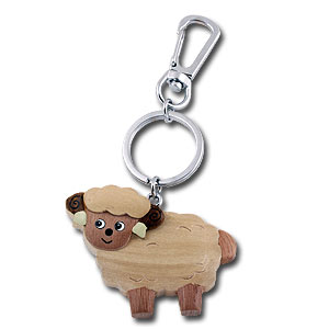 Wooden Standing Sheep Keychain