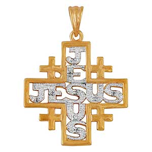 Gold-filled Jesus Jerusalem Cross Pendant