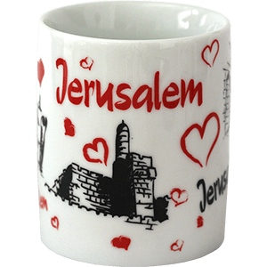 I Love Jerusalem Hearts Mug