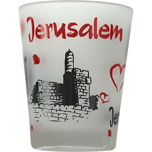 I Love Jerusalem Hearts Shot Glass.