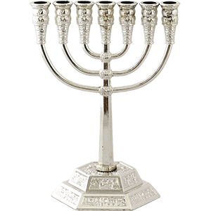 Silver Plated Small Jerusalem Menorah