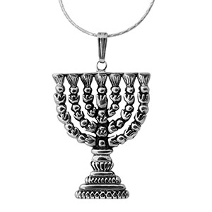 Rafael Jewelry Sterling Silver Temple Menorah Necklace