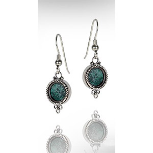 Rafael Jewelry Silver Small Dangling Eilat Stone Earrings
