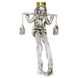 Sitting Silver Plated Water Carrier Figurine