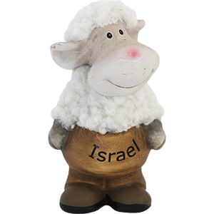 Standing Ceramic and Plush Isreal Sheep