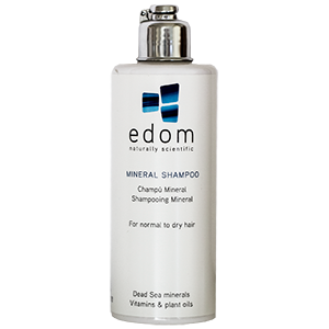 Edom Mineral Shampoo. Three formulas available.