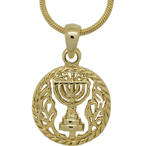 Yellow Rhodium Emblem of Israel Pendant