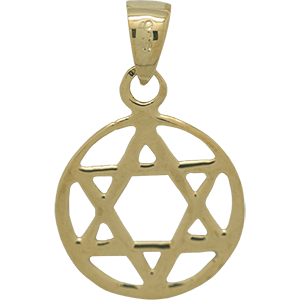 Encircled Star of David Gold Plated Pendant