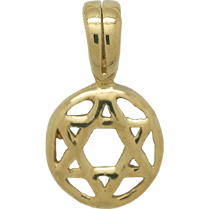 Small Encircled Star of David Gold Plated Pendant