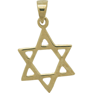 Smooth Gold Plated Star of David Pendant
