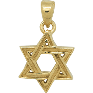 Textured Gold Plated Star of David Pendant