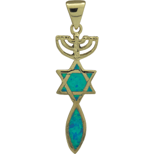 Synthetic Opal Gold Plated Grafted In Pendant