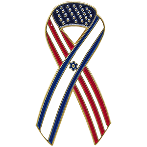 USA-Israel Ribbon Lapel Pin