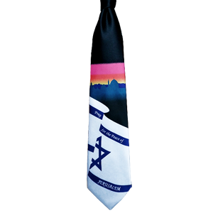 Black Israeli Flag Neck Tie 