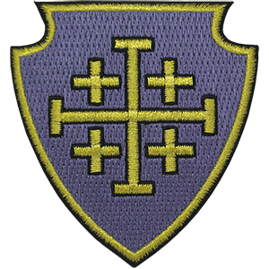 Jerusalem Cross Shield Iron-On Patch