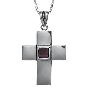 Content Nano Bible Necklace Silver Smooth Cross