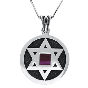 Nano Bible Necklace Silver Star of David Medallion