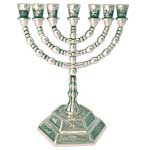 Small Tribes of Israel Menorah, 4 metal options