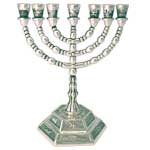 12 Tribes of Israel Seven Branch Menorah.