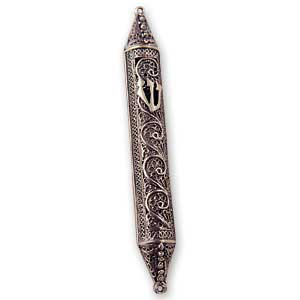 Yemenite Filigree Sterling Silver Mezuzah