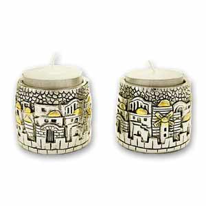 Cylindrical Jerusalem Candle Holders