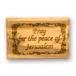 Olivenholz-Magnet Pray for the Peace of Jerusalem 