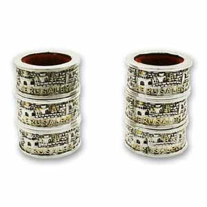 Silver Plated Jerusalem Napkin Rings