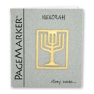 Menorah Bookmark, 24k Gold Plated