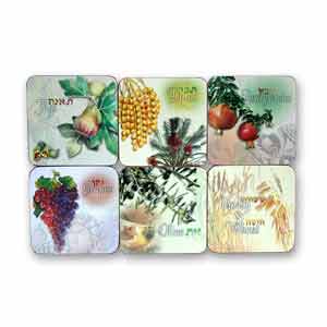 Seven Species Drink Coasters, Set of 6