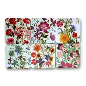 Untersetzer mit Israelischen Wildblumen. Set aus 6