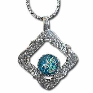 Kette aus Sterling Silber und Römischem Glas von Michal Kirat