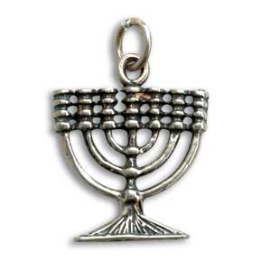 Sterling Silver Menorah Pendant