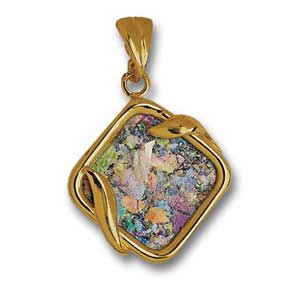 14kt Gold Roman Glass Pendant