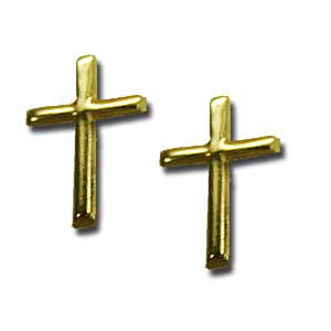 14kt Gold Cross Earrings