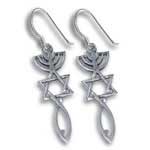 Silberne Ohrringe mit Messianischem Symbol