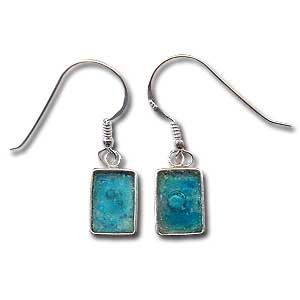Sterling Silver and Roman Glass Earrings by Michal Kirat