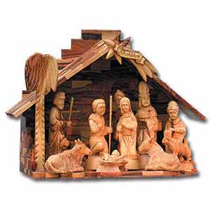 Olive Wood Christmas Nativity Scene, Extra Large