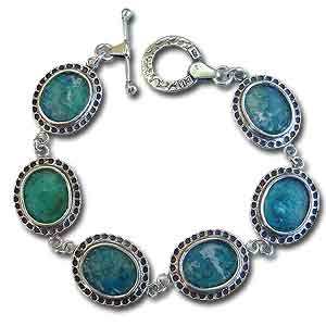 Silver and Roman Glass Bracelet by Michal Kirat